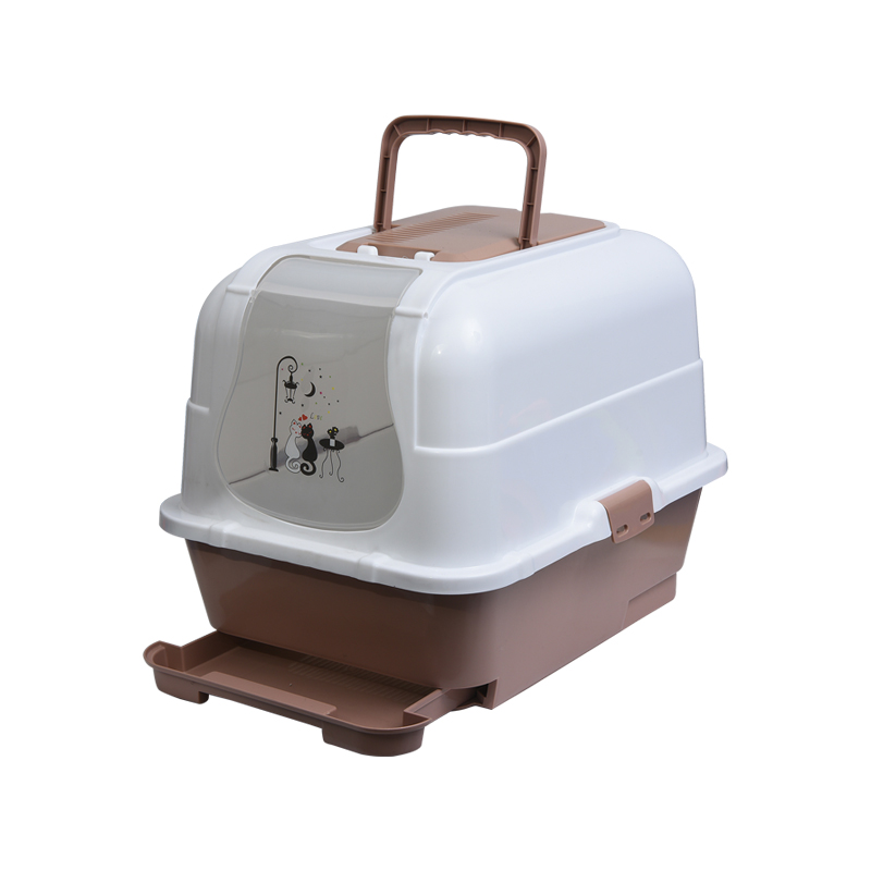 Duplex Stratum magnum Drawer inclusum Cat Litter Box cum Cover